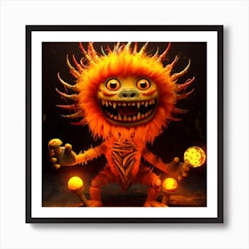 Lion With Glowing Eyes Art Print