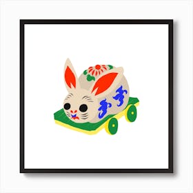 Tama Usagi Hariko Rabbit Doll Square Art Print