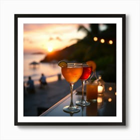 Sunset drink Art Print