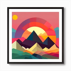 Abstract Mountain Landscape 1 Art Print