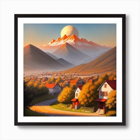 Sunset In The Mountains 1 Art Print