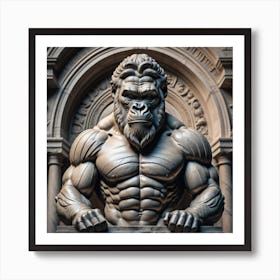 Gorilla Statue Art Print