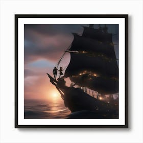 Black ship Art Print