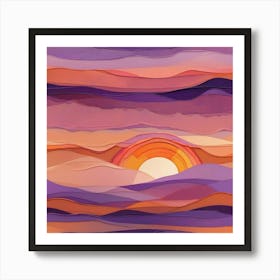 Sunset In The Mountains 2 Art Print