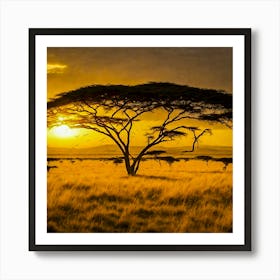 Sunset In The Savannah 1 Art Print