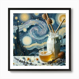 Milky Ways Of Honey And Lavender Swirls Klimt Style 3 Art Print