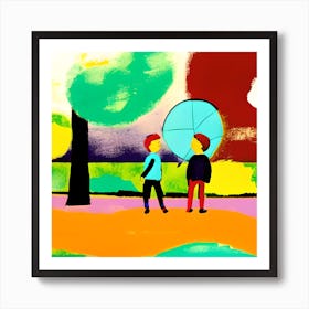 Two People In The Park Art Print