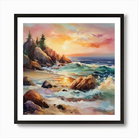 Sunset On The Beach 1 1 Art Print