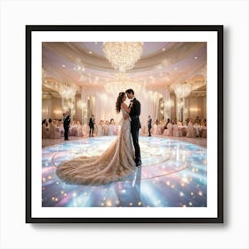 An Ultra Realistic 3d Rendering Of An Opulent Wedding Celebration Lavish Victorian Golden Decorated 2 1 Art Print