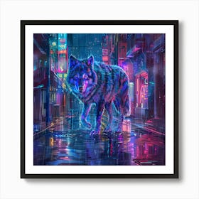 Neon Wolf 1 Art Print