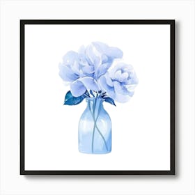 Watercolor Blue Floral 6 Art Print