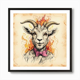 Goat In Flames 27 Art Print