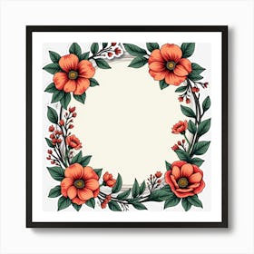 Floral Frame 1 Art Print