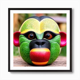 Fruit make monkey face 5 Art Print