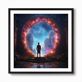 Man At The Fantasy Portal  Art Print