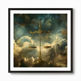 Celestial Balance: A Mystical Libra Symphony Art Print