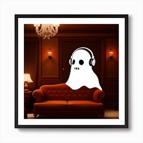 Ghost Listening To Music Art Print