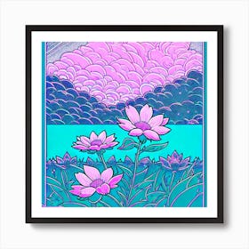 Psychedelic Flowers Art Print