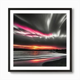 Sunset Over The Ocean 1 Art Print