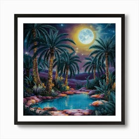 moonlit oasis 1 Art Print