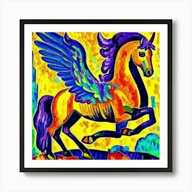 Yellow Pegasus Art Print