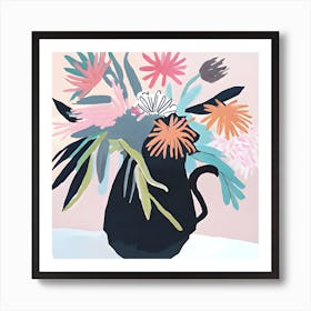 Flowers In A Vase Abstract Painting 1 Art Print