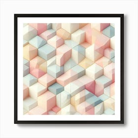 3d Cubes Background 3 Art Print