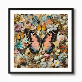 Butterfly Collage Art Print