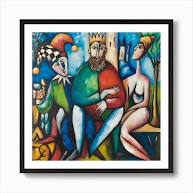 King And Queen - The King and the Jester and a nude woman - Marc Chagall Poster