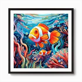 Clown Fish In The Sea Art Print
