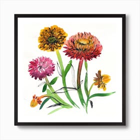 Orange Flowers Art Print