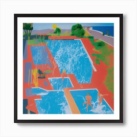 Summer In Hockney Style Art Print