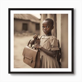 Little Girl With A Bag Art Print