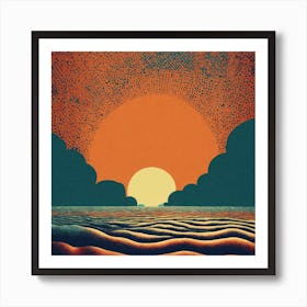 Sunset Over The Ocean Art Print