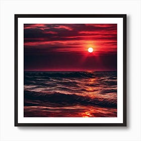 Sunset Over The Ocean 185 Art Print