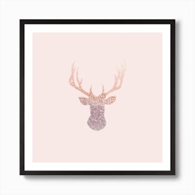 Rosegold Deer Blush Poster