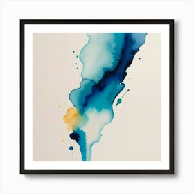 Blue Water Splash Art Print