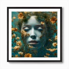 Underwater Portrait Of A Woman Art Print