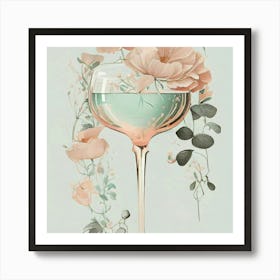 Pink Roses In A Glass 1 Art Print