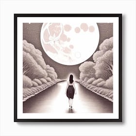 Moonlight Walk 18 Art Print