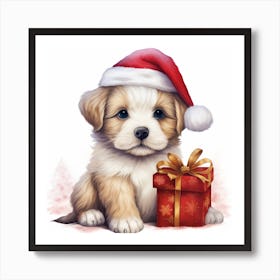 Christmas Puppy 1 Art Print