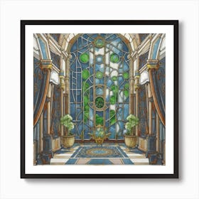 A wonderful artistic painting on stained glass 1 Art Print