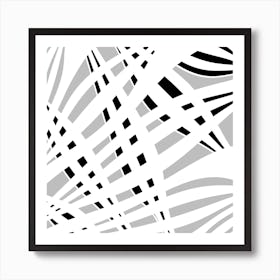 Abstract Black And White Pattern 2 Art Print