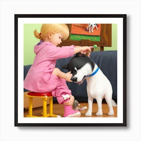 Dreamshaper V7 For A Child Playing With A Pet This Painting Ca 0 Art Print