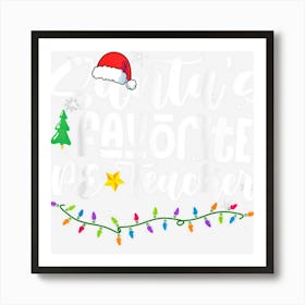 Santa Favorite Pe Teacher Funny Christmas Matching Family Art Print