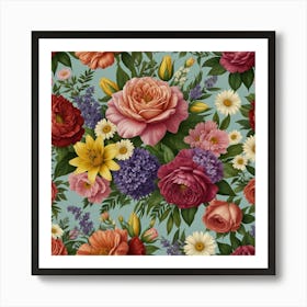 Floral Wallpaper Art Print