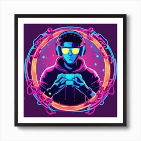 Neon Gamer Art Print