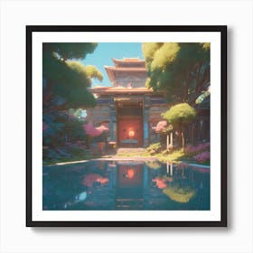 Peaceful Landscapes Unreal Engine Greg Rutkowski Loish Rhads Beeple Makoto Shinkai And Lois Va Art Print