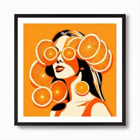 Woman With Oranges For Glasses 2 Art Print