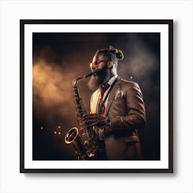 Jazz Musician Playing Saxophone 1 Art Print